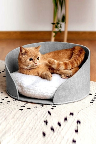 Bundera Puki Peluş Minderli Kedi Yuvası 45 x 20 CM