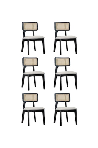 Kuzey Sandalye Ahşap Gürgen 6 Lı Set Cafe,restaurant,mutfak,salon,yemek Odası Sandalyesi Siyah