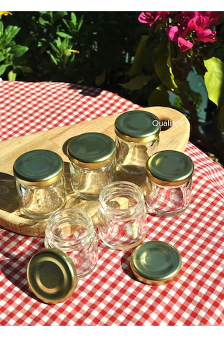 6'lı 40 Ml Mini Cam Kavanoz Numune, Mama, Reçel, Düğün Ve Kına