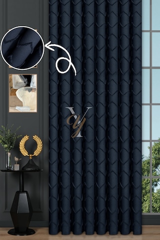 Jakar Kesme Fon Perde Ezgi V-6009 Lacivert Lacivert