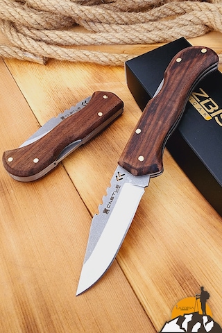 Ceviz Sap Kamp Çakısı Outdoor Piknik Çakısı Bahçe Çakısı Çkw-473 Kahverengi