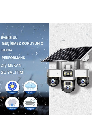 3 Kamera, Güneş Paneli, 4g Sım, 4k Çözünürlük 3 Kamera Da V380pro İle Ayrı Ayrı Kontrol Edilebilir Gece Görüş Özellikli İç Mekan Ve Dış Mekân Dahil Her Yerde Kullanılabilir