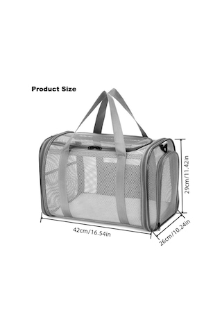 Moveevo Nefes Alabilir Mesh Geniş Alanlı Omuz Askılı Katlanabilir Kedi/köpek Taşıyıcı - Çıkarılabilir Tabanlık