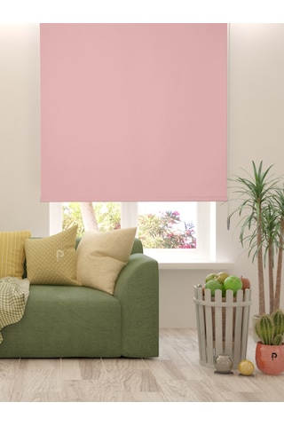 Br Perle Home Soft Pembe Rengi Düz Mekanize Stor Perde Yüksek Kalite Metropol Serisi Soft Pembe