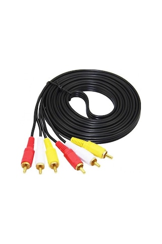 6 Metre Hazır Cctv Av Gold Kablo 3 Rca / 3 Rca Erkek Ses / Video