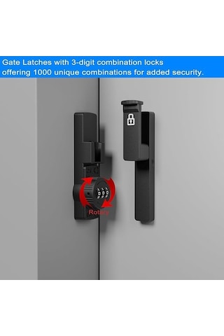 Pazly Anahtarsız Çinko Alaşım Dolabı Kilidi - Black, Right Angle, Kolay Kurulum, Güvenli Depolama Odası Kapıları İçin Black, Right Angle