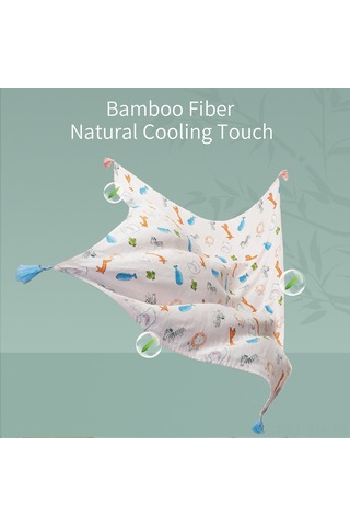 Geekyou Yeni Doğan Bebek Battaniyesi - Çift Katlı Bambü Lifli Pamuk Muslin - Uzay Gemisi Desenli Sarıcak Ve Örtü DiğER