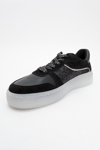 Luvishoes Luvi Shoes Felipe Siyah Cam Kırığı Kadın Spor Ayakkabı Siyah