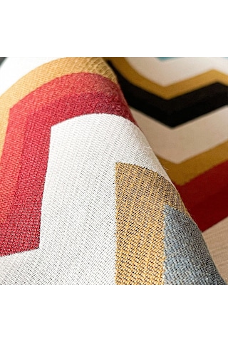 Alesta Home 6'lı Zigzag Desenli Kumaş Amerikan Servis 50 x 35 CM Kırmızı