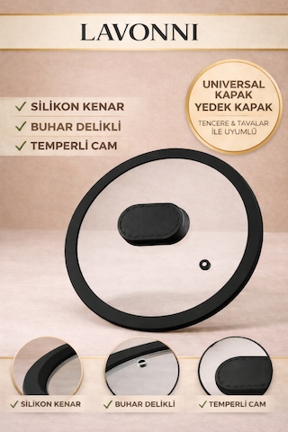 26 Cm Silikon Cam Kapak Ve Tepeleri
