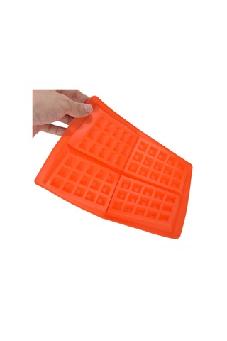 Yaozixa 4'lü Kare Silikon Gofret Kalıbı - Toksiksiz, Kaymaz, Mikrodalga/ Fırın Uyumlu, Çok Amaçlı Pastırma Aracı