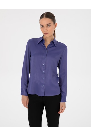 Pierre Cardin Kadın Mor Gömlek Desenli 50318229-vr038 Mor