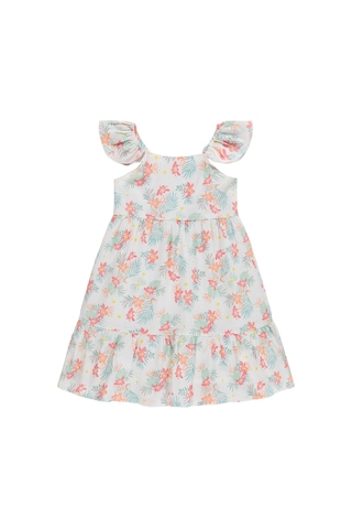 Civil Girls Çiçekli 6-9 Yaş Elbise - Yeşil Açık Mint