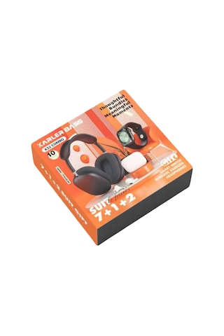 Karler - 125 - Bass K32 Kombo 7 Adet Kordon Akıllı Saat Airpods Kulaklık Kafa Üstü Kablosuz Kulaklık Set - Smglobal - - S