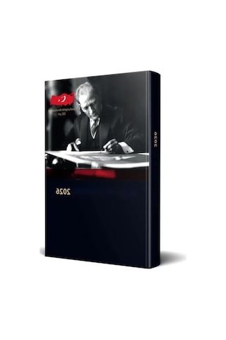 2026 Özel Tasarım Ciltli Ajanda Ve Atatürk Portresi Açık Gri