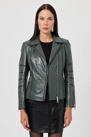 Diana Yeşil Kadın Deri Mont 001
