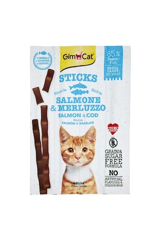 Gimcat Sticks Somon & Atlantik Morina Tahılsız Ödül Çubukları 4'lü 20 Gr