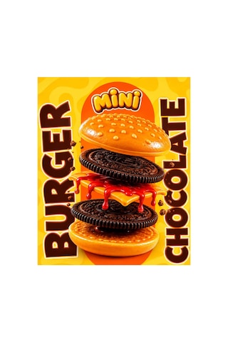 Mini Chocolate Burger Hamburger Şeklinde Çikolatalı Atıştırmalık
