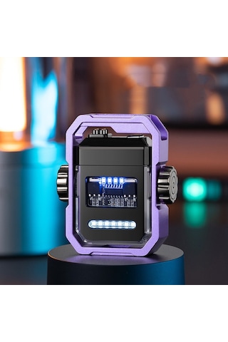 Cbtx Elektrikli Çakmak Çift Ark Elektronik Darbeli Çakmak Mor