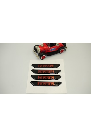 Ferrari Logo Kapı Kenarı Koruma Metalize Damla Desen 3M Band