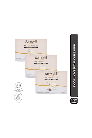 Dermokil Doğal Keçi Sütlü Katı Sabun 100 G X 3 Adet Gül