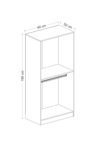 Minar Kale 90cm Giyinme Dolabı Dore Ceviz - 190cm Ceviz