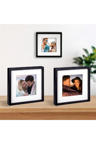 Kişiye Özel Yapışkanlı Sök Tak Paspartulu Pola 3 'lü Çerçeve