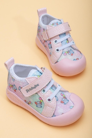 Şirin Bebe Şirinbebe Şiringenç Keten Pudra Kız İlkadım Bebek Çocuk Ayakkabısı-2893-pudra Pudra