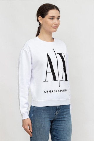 Armani Exchange Armani Logo Baskılı Kadın Sweat Beyaz