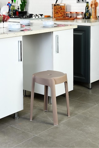 Kahverengi Plastik Kaymaz Tabure