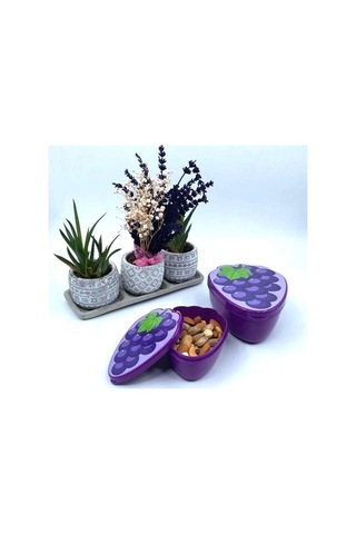 Buffer 2'li İç İçe Geçebilen Üzüm Model Saklama Ve Beslenme Kabı Seti 550 Ml + 250 Ml Çok Renkli