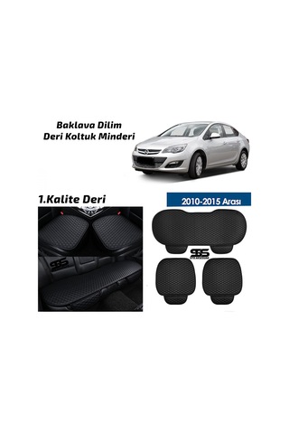 Opel Astra J 2010-2015 Siyah Deri Oto Koltuk Minderleri