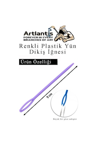 Renkli Plastik Yün İğnesi 9 Cm 10 Adet Plastik Dikiş İğnesi Plastik Örgü Dikme İplik İğne Dokuma İğnesi