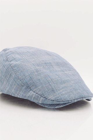 Külah Erkek Mavi Kasket Keten Yazlık Flat Cap Şapka