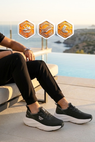 Walkway Flexnova M Siyah-beyaz Hafızalı Taban Erkek Spor Ayakkabı SİYAH-BEYAZ