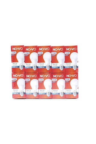 No-vo 15w Beyaz Led Ampul - 1200 Lümen, 6500k, 15.000 Saat- 10'li Paket Diğer