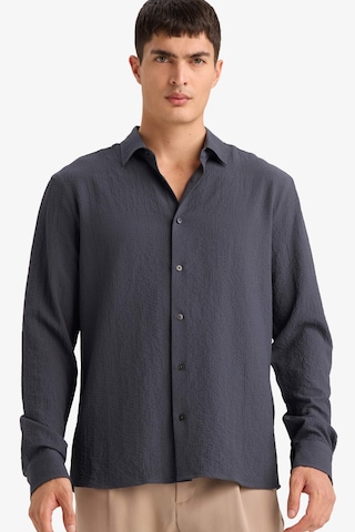 Defacto Modern Fıt Polo Yaka Dokuma Uzun Kollu Gömlek D7246ax26spgr499 Gri-gr499