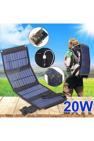 Xindoker Htun 20w Esnek Güneş Paneli - Sırt Çantasına Uyumlu, Su Geçirmez, 5v Usb Akıllı Telefon Şarj Cihazı Siyah Çok Renkli