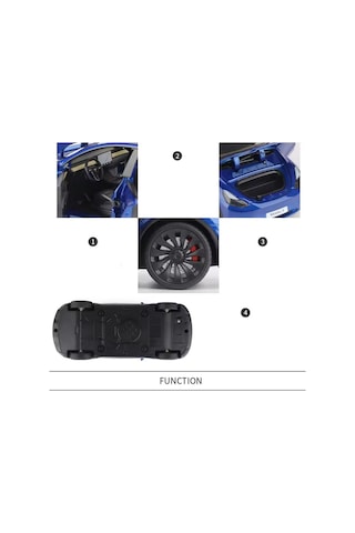 Tesla Model Y 1:24 Ölçek Diecast Döküm Model Araba Sesli Işıklı Gri Jarj İstasyonlu Model