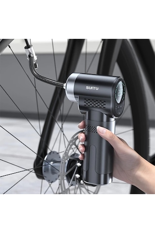 Primepickings Black Kablosuz Taşınabilir El Tipi Araç Lastik Şişirme Cihazı Bisiklet Motosiklet Elektrikli Bisiklet Ve Toplar İçin