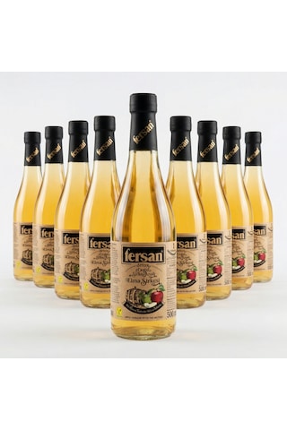 Organik Elma Sirkesi 500 Ml 12'li Cam Şişe Sirke Anası İçeren, Doğal Fermente