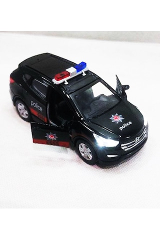 Işıklı Ve Sesli Polis Arabası Çek Bırak - Metal Model Suv Polis Aracı 1:36 Çok Renkli