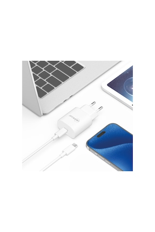 Apricot APC-PD25C Type-C 25W  Beyaz Ev Şarj Adaptörü Seti