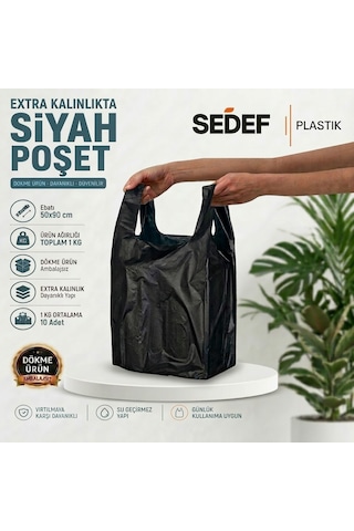 50x90 Siyah Kalın Atlet Poşet