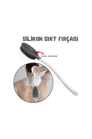 Mainshop 1 Adet Uzun Saplı Vücut Masaj Fırçası, Çift Taraflı Sırt Kese Banyo Duş Masaj M-152