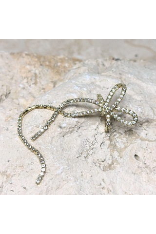 Fiyonk Taşlı Gold Earcuff Gold