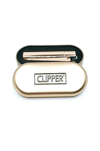 Clipper Metal Taşlı Altın Çakmak