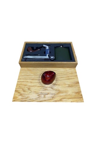 Dapper Gül Ağacı 7 Oz Çelik Mataralı Pipo Seti 605954x509210