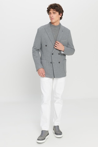 Altınyıldız Classıcs Erkek Grı Slim Fit Kırlangıç Yaka Torba Cepli Esnek Kruvaze Takım Elbise Gri
