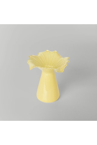 Linens Finch Mumluk Vazo 11x11x12 Cm Sarı Sarı